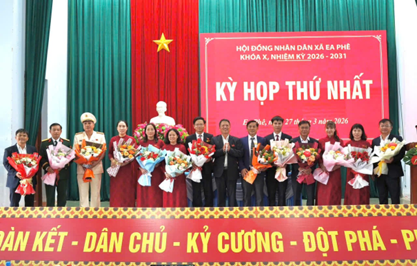 HỘI ĐỒNG NHÂN DÂN XÃ EA PHÊ TỔ CHỨC THÀNH CÔNG KỲ HỌP THỨ NHẤT, KHÓA X, NHIỆM KỲ 2026-2031