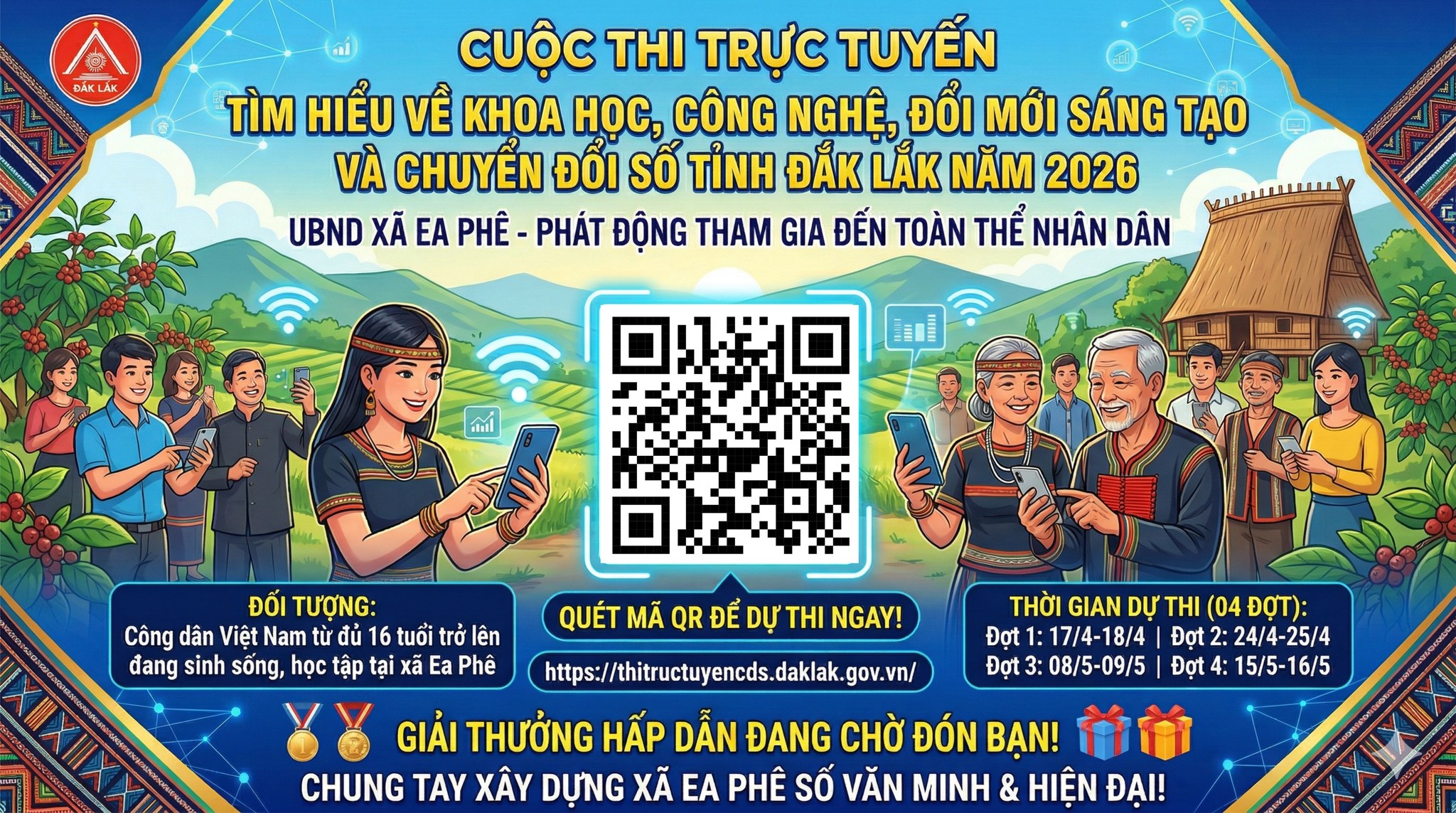 Cuộc thi trực tuyến "Tìm hiểu về Khoa học, Công nghệ, Đổi mới sáng tạo và Chuyển đổi số tỉnh Đắk Lắk năm 2026"